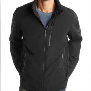 TechTumi Men's Unisex/ L Hooded Jacket Lightweight Black Packable Full Zip EUC